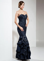 Empire Sweetheart Floor-Length Taffeta Prom Dress With Ruffle Beading Sequins (018004833)