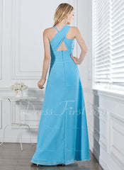 A-Line/Princess V-neck Floor-Length Chiffon Prom Dress With Ruffle Beading (018002658)