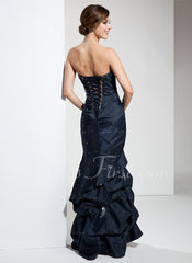 Empire Sweetheart Floor-Length Taffeta Prom Dress With Ruffle Beading Sequins (018004833)