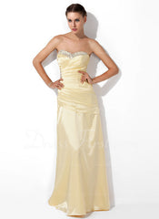 A-Line/Princess Sweetheart Floor-Length Charmeuse Prom Dress With Ruffle Beading Sequins (018004827)