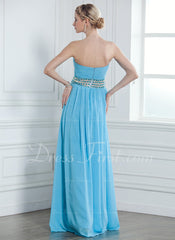 A-Line/Princess Sweetheart Floor-Length Chiffon Prom Dress With Ruffle Beading (018004794)