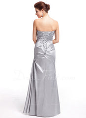 Sheath Sweetheart Floor-Length Taffeta Prom Dress With Ruffle (018005076)