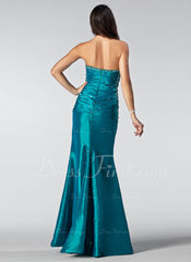 Trumpet/Mermaid Sweetheart Floor-Length Taffeta Prom Dress With Ruffle Beading Sequins (018002510)