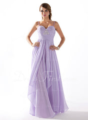 A-Line/Princess Sweetheart Floor-Length Chiffon Prom Dress With Ruffle Beading (018004835)