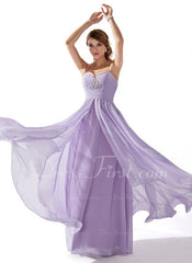 A-Line/Princess Sweetheart Floor-Length Chiffon Prom Dress With Ruffle Beading (018004835)