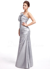 Sheath Sweetheart Floor-Length Taffeta Prom Dress With Ruffle (018005076)