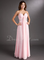 A-Line/Princess Sweetheart Floor-Length Chiffon Prom Dress With Ruffle Beading (018004853)