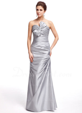 Sheath Sweetheart Floor-Length Taffeta Prom Dress With Ruffle (018005076)