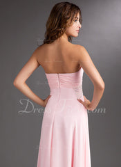 A-Line/Princess Sweetheart Floor-Length Chiffon Prom Dress With Ruffle Beading (018004853)