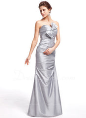 Sheath Sweetheart Floor-Length Taffeta Prom Dress With Ruffle (018005076)