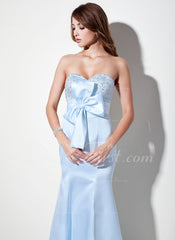 Empire Sweetheart Floor-Length Satin Prom Dress With Ruffle Beading Sequins (018004920)