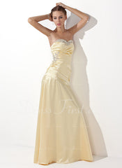 A-Line/Princess Sweetheart Floor-Length Charmeuse Prom Dress With Ruffle Beading Sequins (018004827)