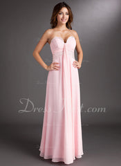 A-Line/Princess Sweetheart Floor-Length Chiffon Prom Dress With Ruffle Beading (018004853)