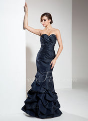 Empire Sweetheart Floor-Length Taffeta Prom Dress With Ruffle Beading Sequins (018004833)