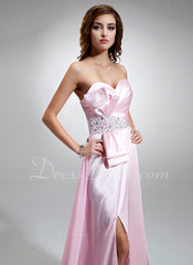 A-Line/Princess Sweetheart Watteau Train Chiffon Charmeuse Prom Dress With Ruffle Beading Sequins (018004888)