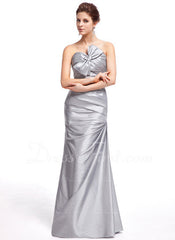 Sheath Sweetheart Floor-Length Taffeta Prom Dress With Ruffle (018005076)