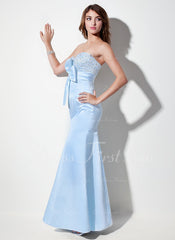 Empire Sweetheart Floor-Length Satin Prom Dress With Ruffle Beading Sequins (018004920)