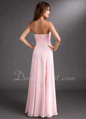 A-Line/Princess Sweetheart Floor-Length Chiffon Prom Dress With Ruffle Beading (018004853)